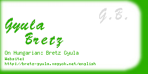 gyula bretz business card